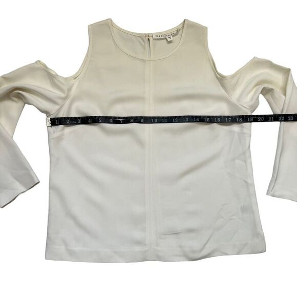 Veronica Beard White Knight Cold-Shoulder Blouse Women's Medium Sz 10 - Picture 10 of 11